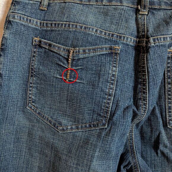 Vintage Y2K Baccini Bootcut Jeans Velvet Sequin Rhinestone Detail Size 12 - Picture 7 of 14